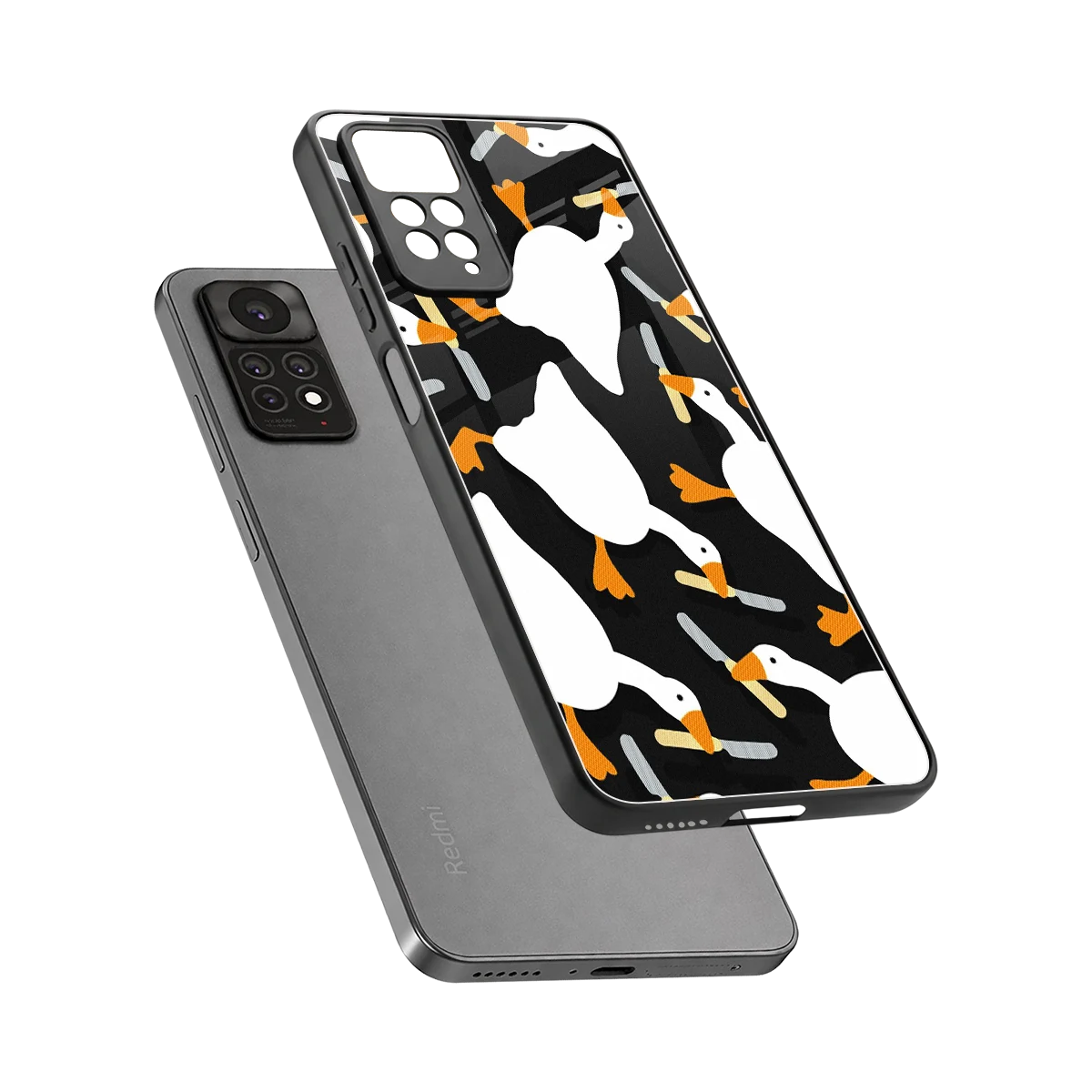 Quack Attack sleek redmi note 11 pro cover with tempered glass back and TPU edges
