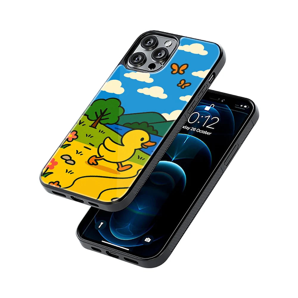 Protective Glass Back Phone Case Compatible with iPhone, Samsung, OnePlus, Pixel & More