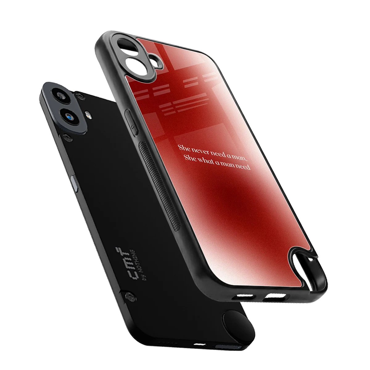 Queen Energy sleek cmf nothing phone 1 cover with tempered glass back and TPU edges