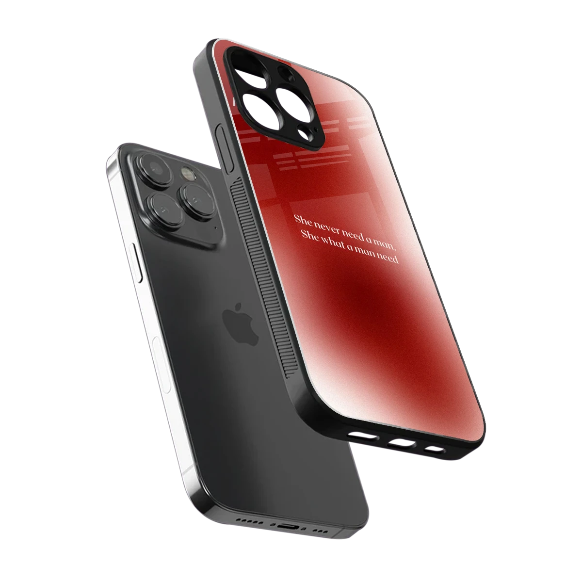 Queen Energy sleek iphone 15 pro max cover with tempered glass back and TPU edges