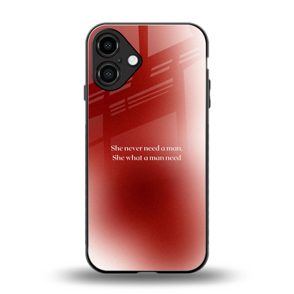 Queen Energy back phone cover | glass case for iphone 16 plus