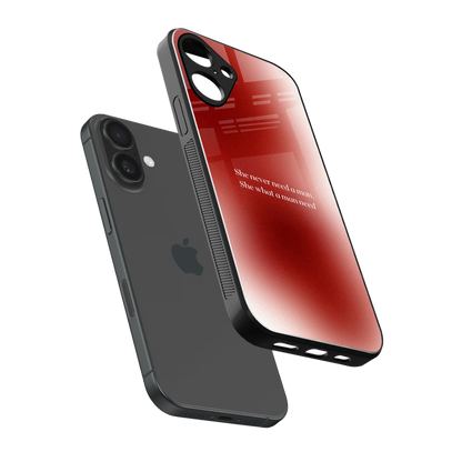 Queen Energy sleek iphone 16 plus cover with tempered glass back and TPU edges
