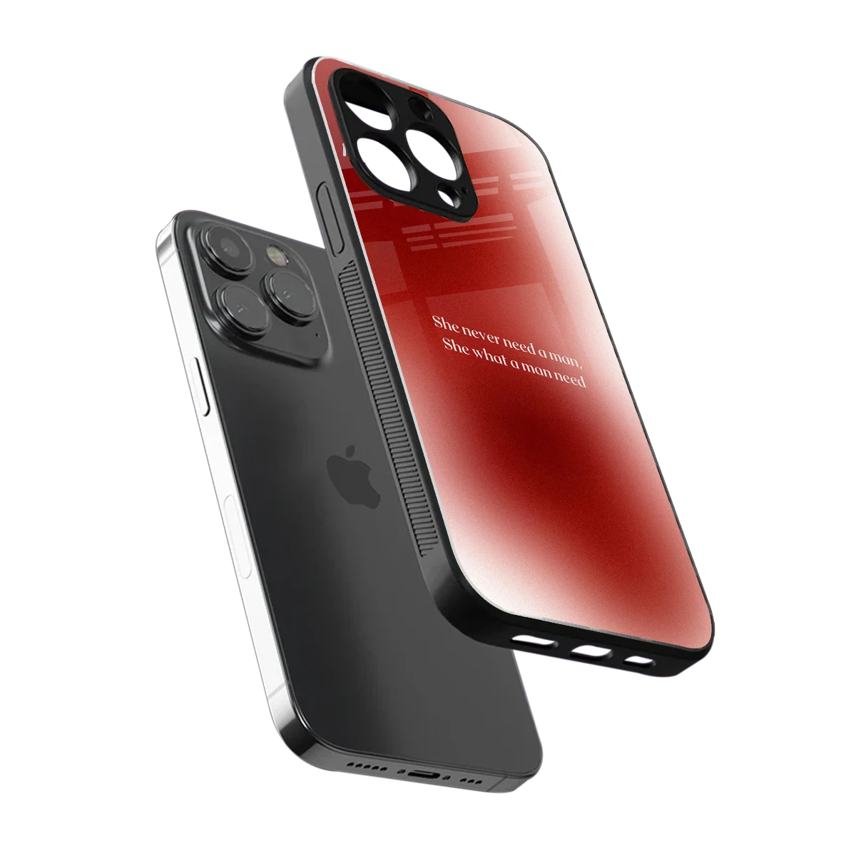 Queen Energy sleek iphone 16 pro max cover with tempered glass back and TPU edges