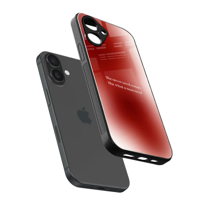 Queen Energy sleek iPhone 16 cover with tempered glass back and TPU edges