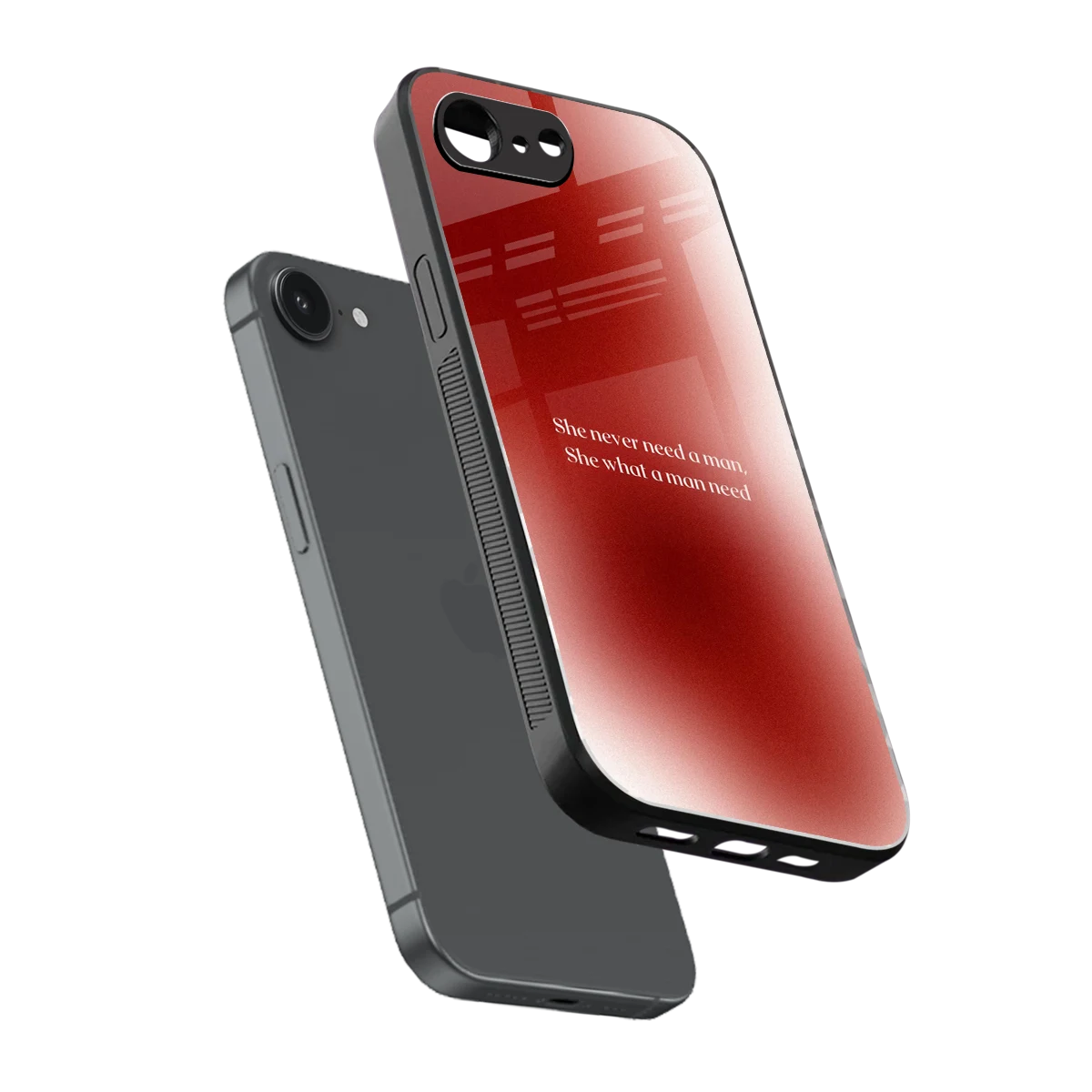 Queen Energy sleek iphone 16e cover with tempered glass back and TPU edges
