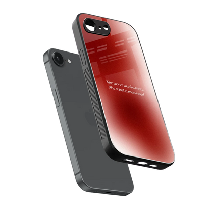 Queen Energy sleek iphone 16e cover with tempered glass back and TPU edges