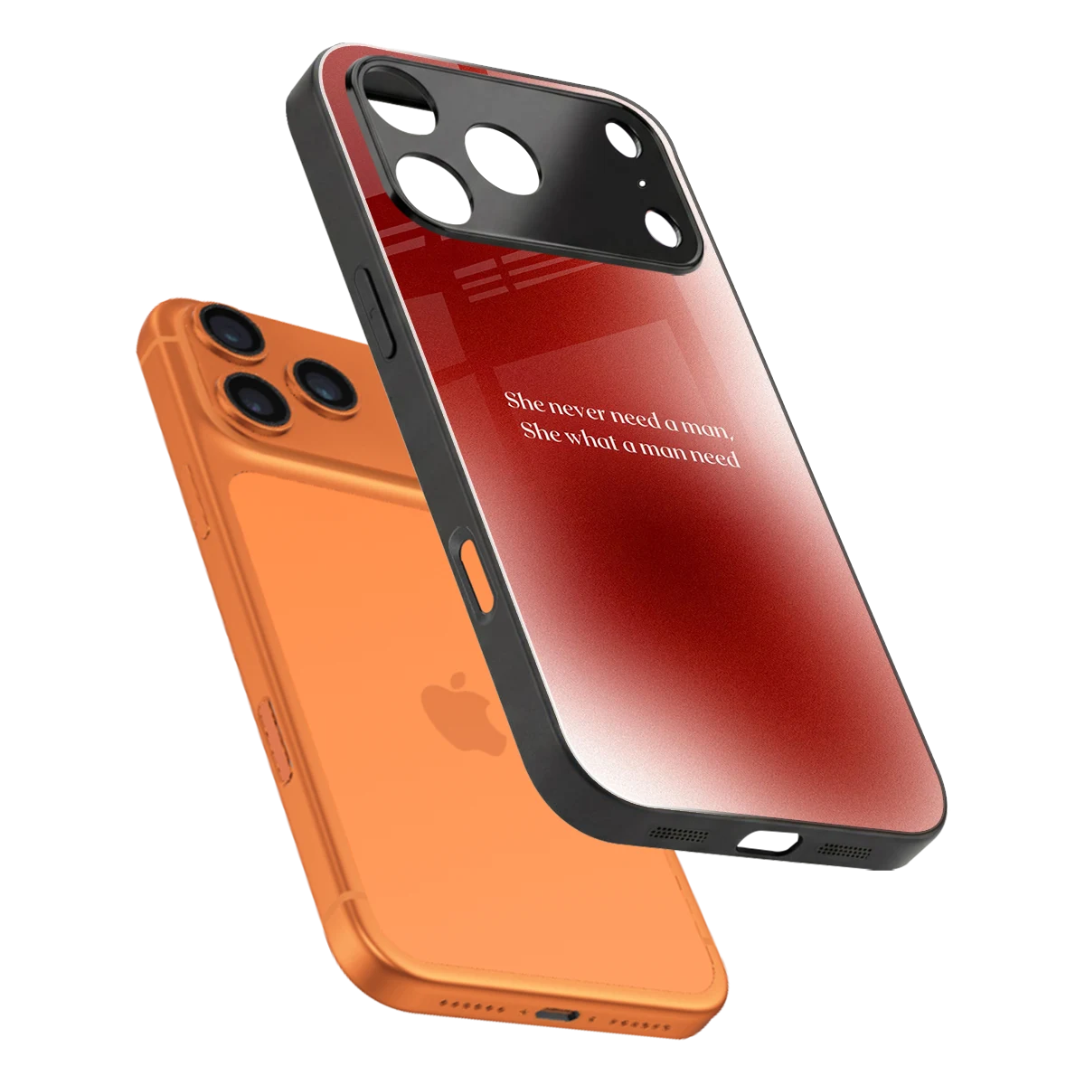Queen Energy sleek iphone 17 pro cover with tempered glass back and TPU edges