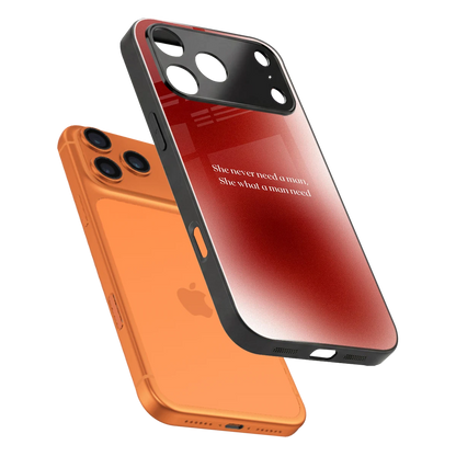 Queen Energy sleek iphone 17 pro max cover with tempered glass back and TPU edges
