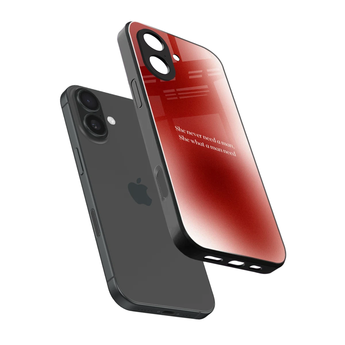 Queen Energy sleek iphone 17 cover with tempered glass back and TPU edges