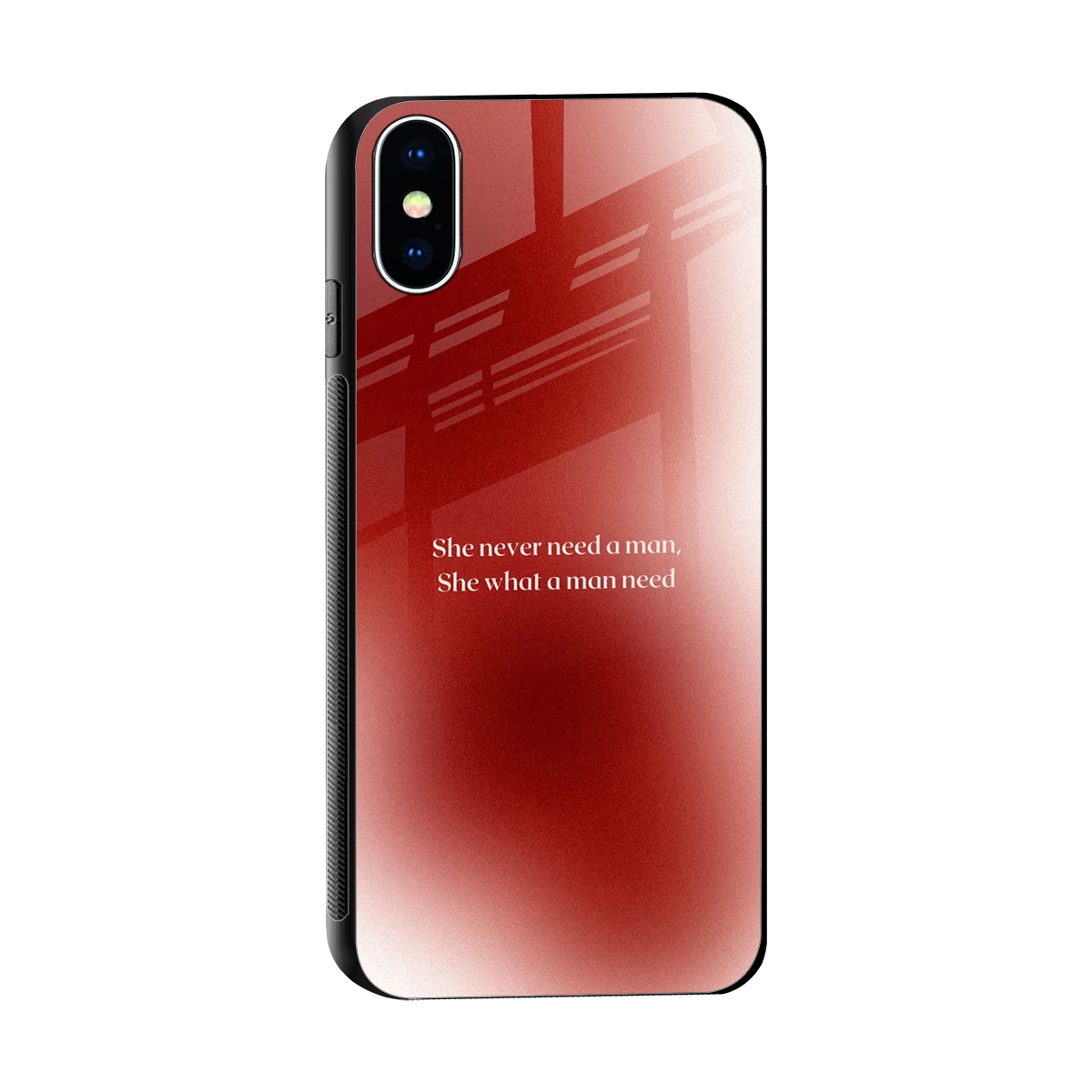 Queen Energy sleek iphone xs cover with tempered glass back and TPU edges