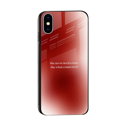 Queen Energy sleek iphone xs cover with tempered glass back and TPU edges