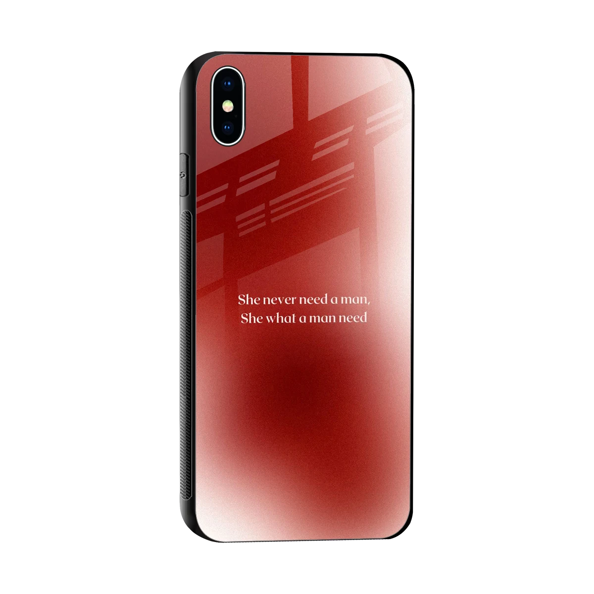 Queen Energy sleek iphone xs max cover with tempered glass back and TPU edges