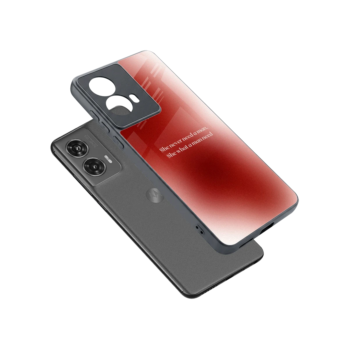 Queen Energy sleek motorola edge 50 fusion cover with tempered glass back and TPU edges