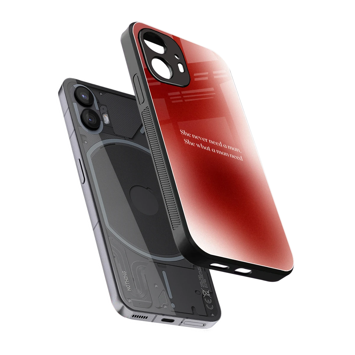 Queen Energy sleek nothing phone 2 cover with tempered glass back and TPU edges