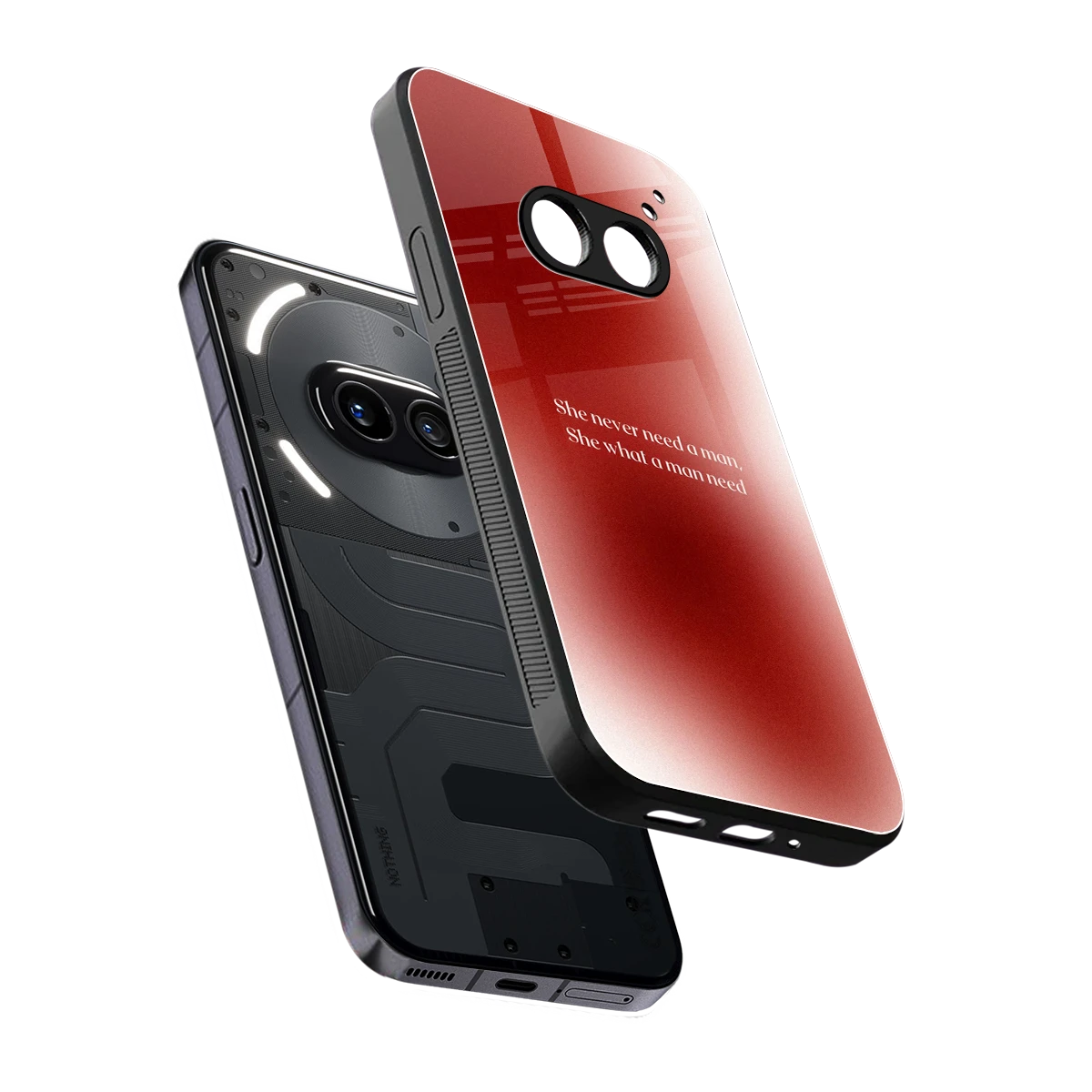 Queen Energy sleek nothing phone 2a plus cover with tempered glass back and TPU edges