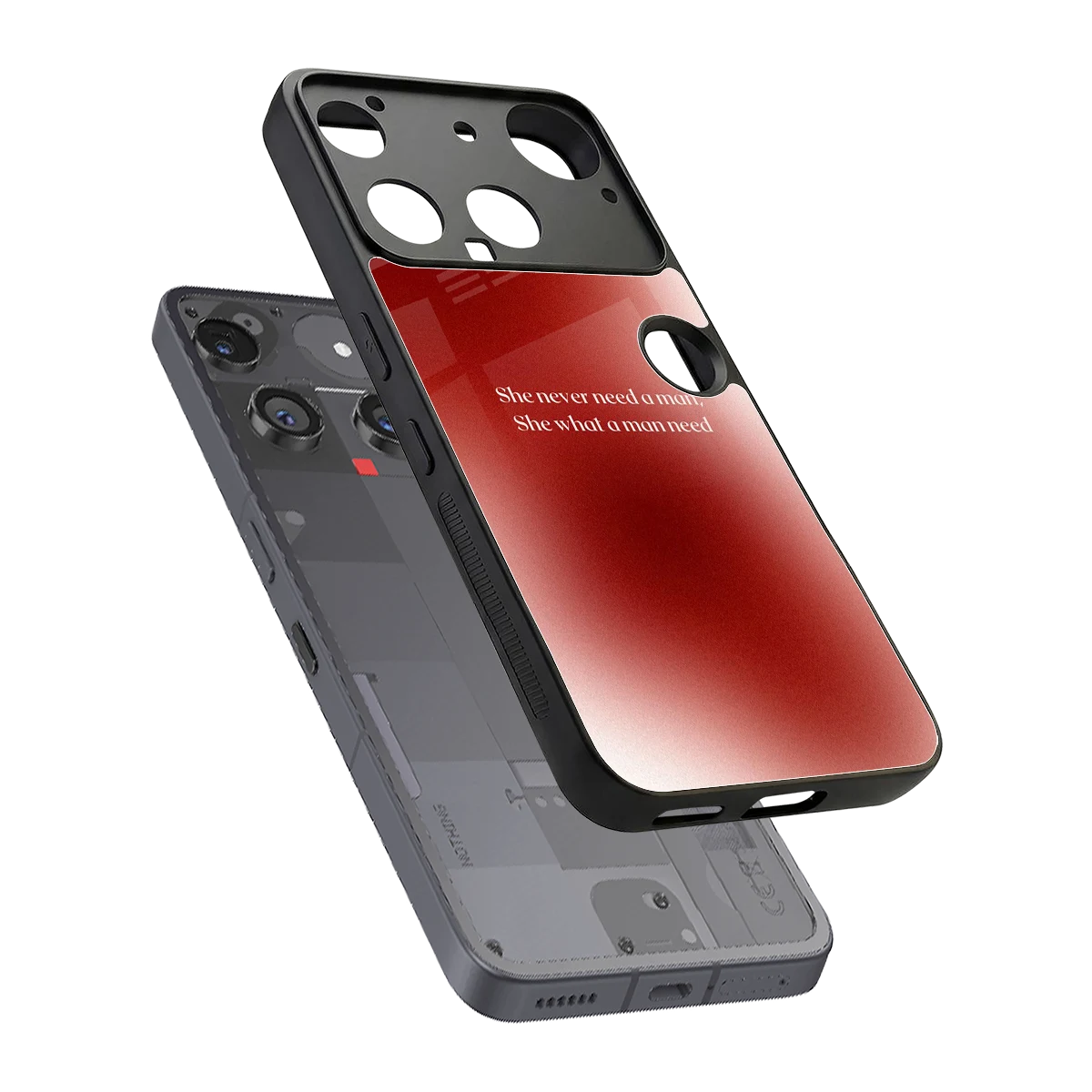 Queen Energy sleek nothing phone 3 cover with tempered glass back and TPU edges
