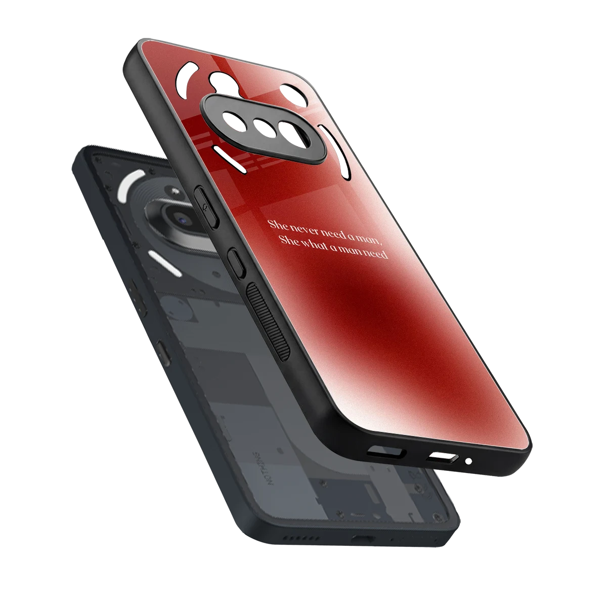 Queen Energy sleek nothing phone 3a cover with tempered glass back and TPU edges