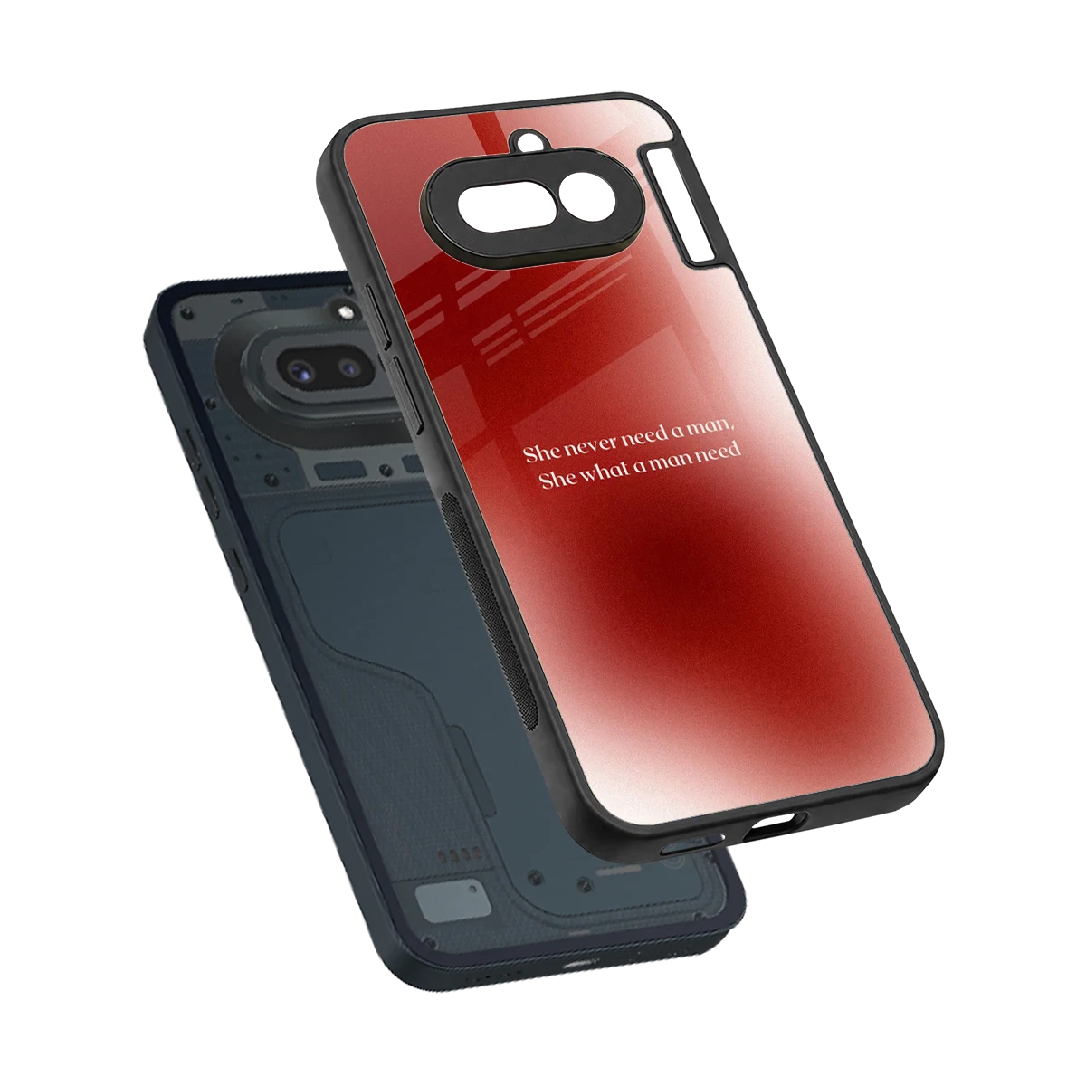 Queen Energy sleek nothing phone 4a cover with tempered glass back and TPU edges
