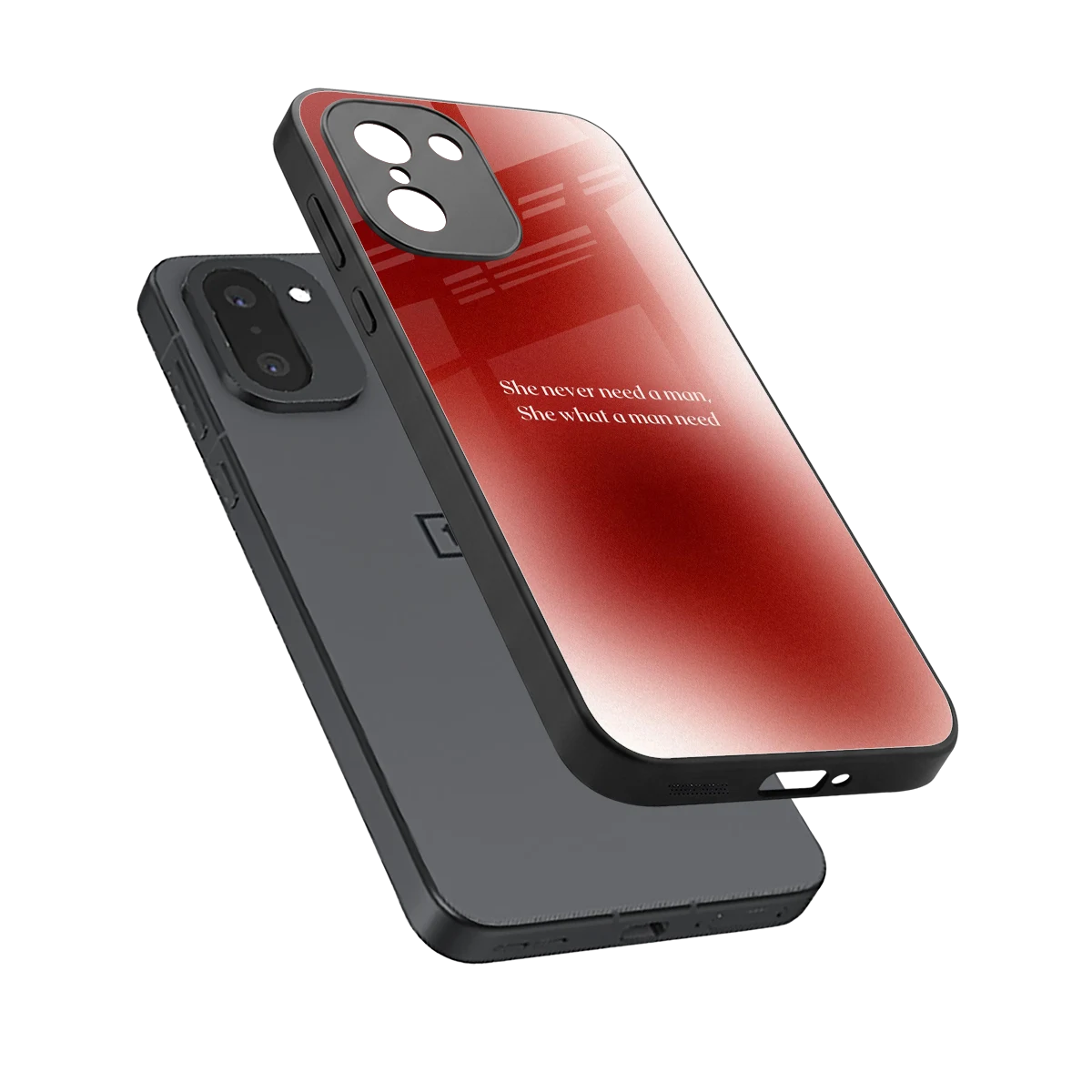 Queen Energy sleek oneplus 15r cover with tempered glass back and TPU edges