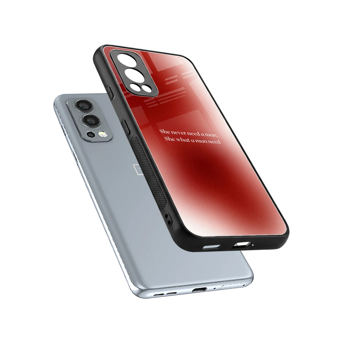 Queen Energy sleek oneplus nord 2 cover with tempered glass back and TPU edges