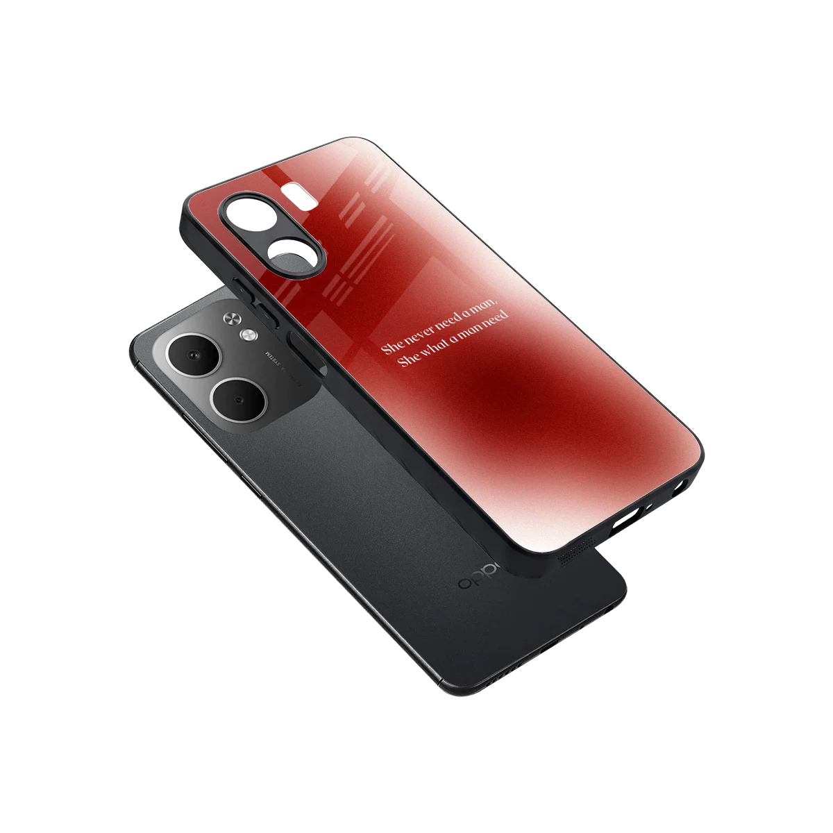 Queen Energy sleek oppo a5x 5g cover with tempered glass back and TPU edges