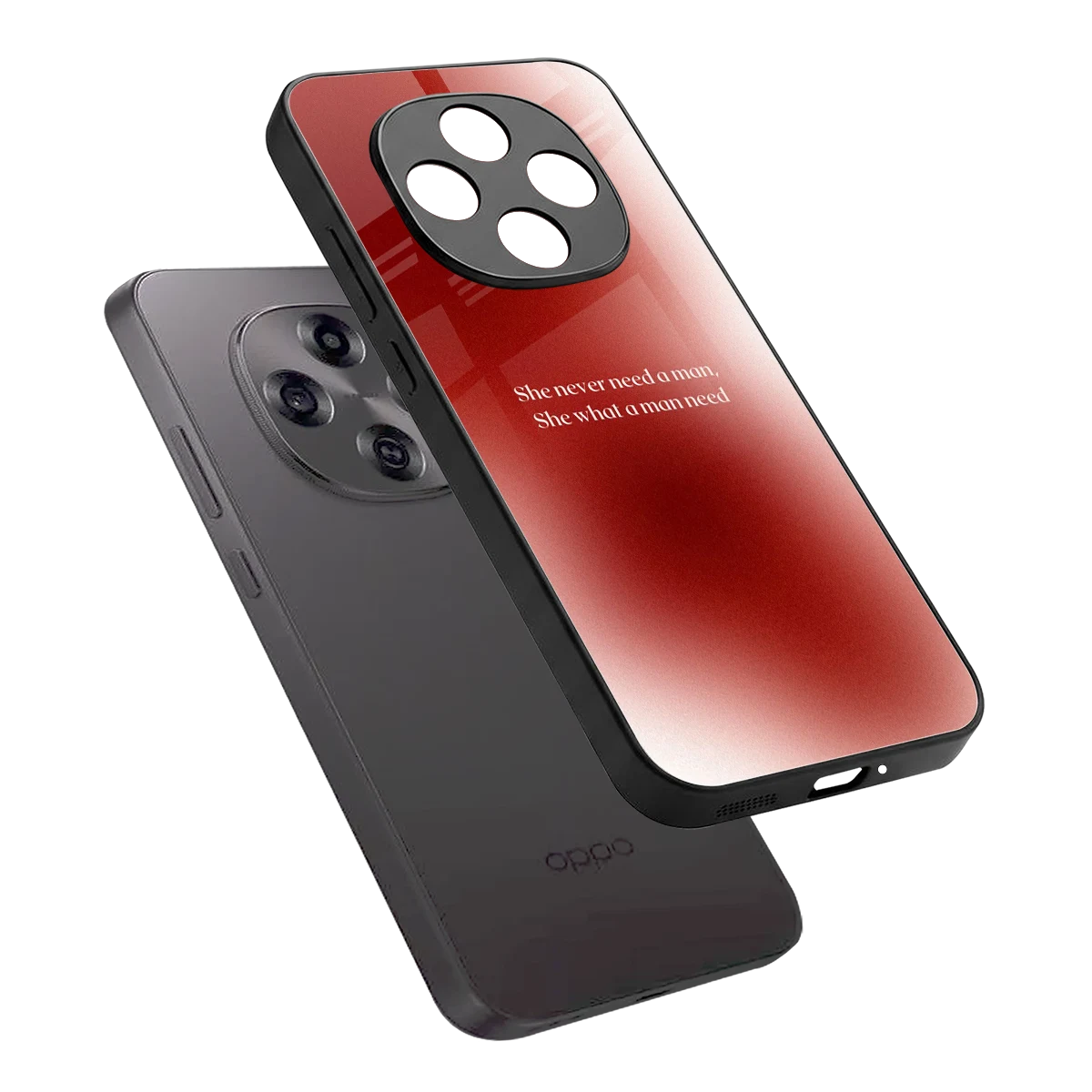 Queen Energy sleek oppo f31 pro 5g cover with tempered glass back and TPU edges