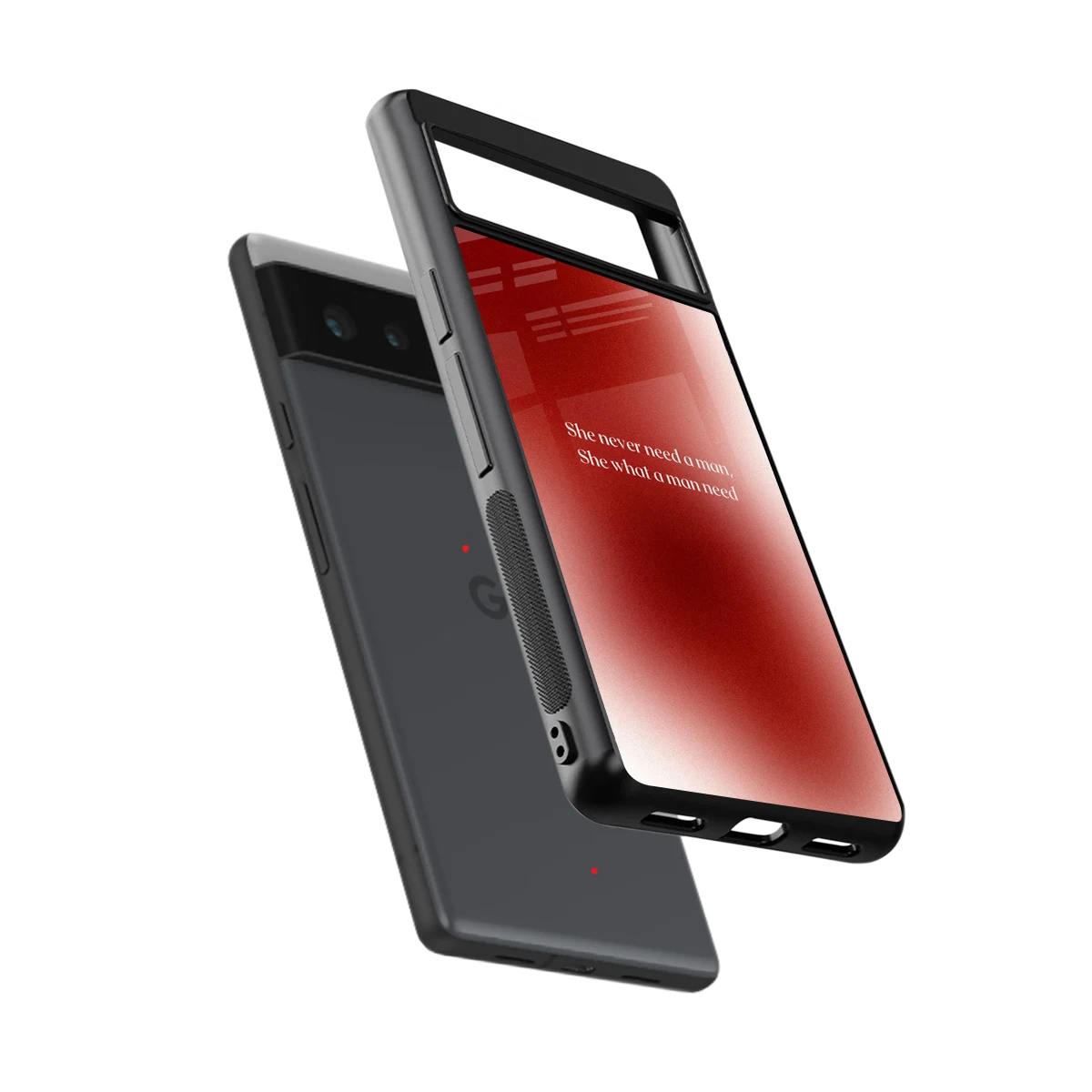 Queen Energy sleek google pixel 6 cover with tempered glass back and TPU edges