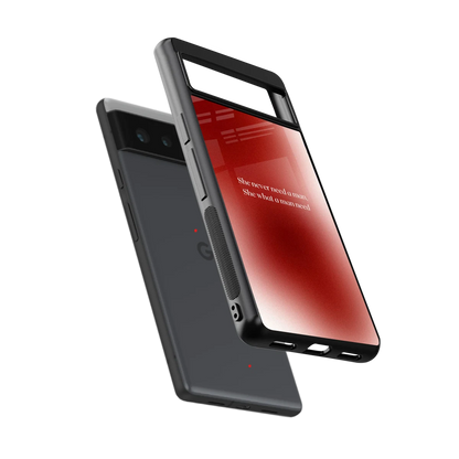 Queen Energy sleek google pixel 6 cover with tempered glass back and TPU edges