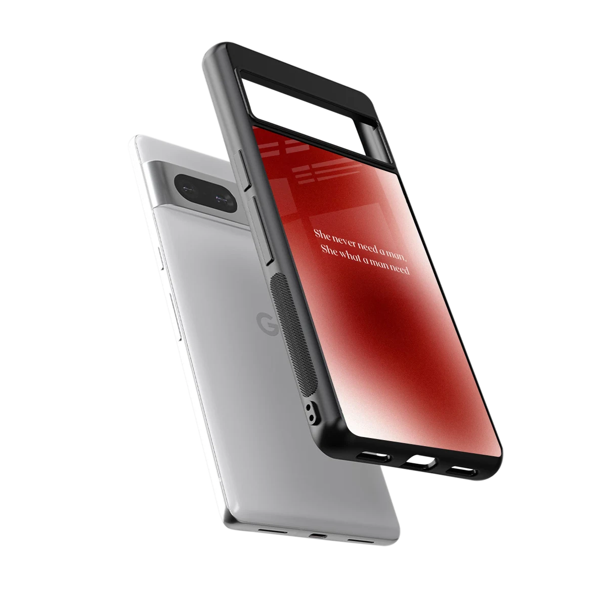 Queen Energy sleek google pixel 7a cover with tempered glass back and TPU edges