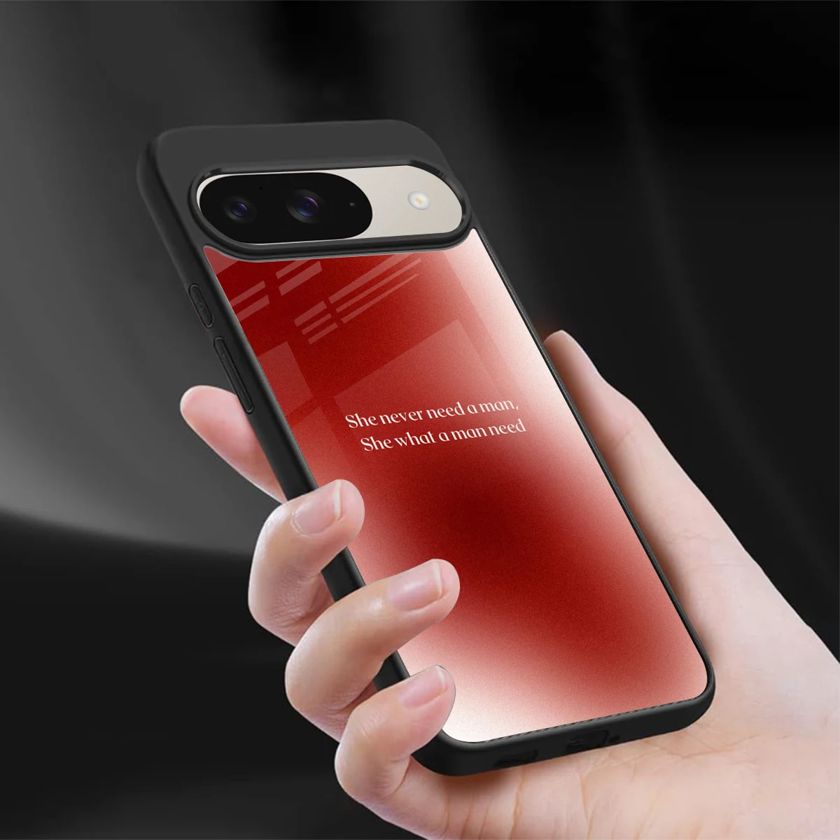 Queen Energy sleek google pixel 9 cover with tempered glass back and TPU edges