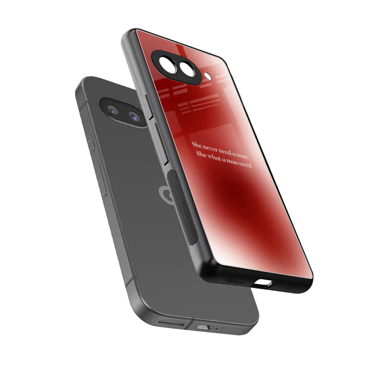 Queen Energy sleek google pixel 10a cover with tempered glass back and TPU edges