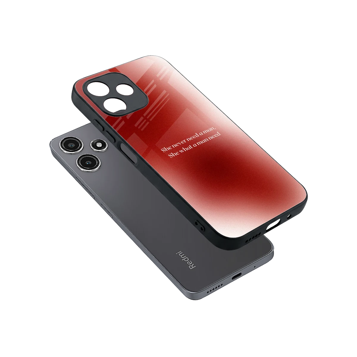 Queen Energy sleek redmi 12 5g cover with tempered glass back and TPU edges