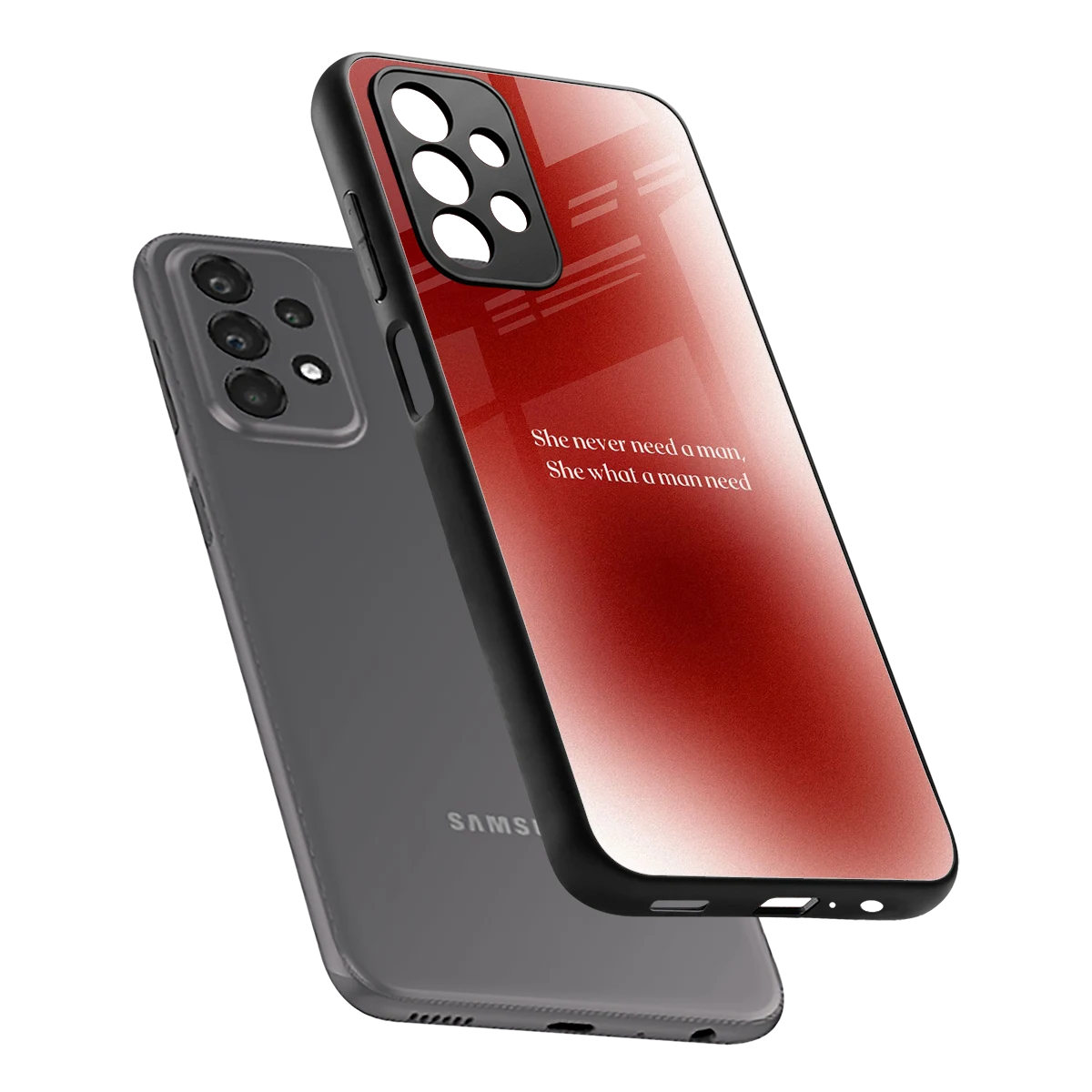 Queen Energy sleek samsung galaxy a23 cover with tempered glass back and TPU edges