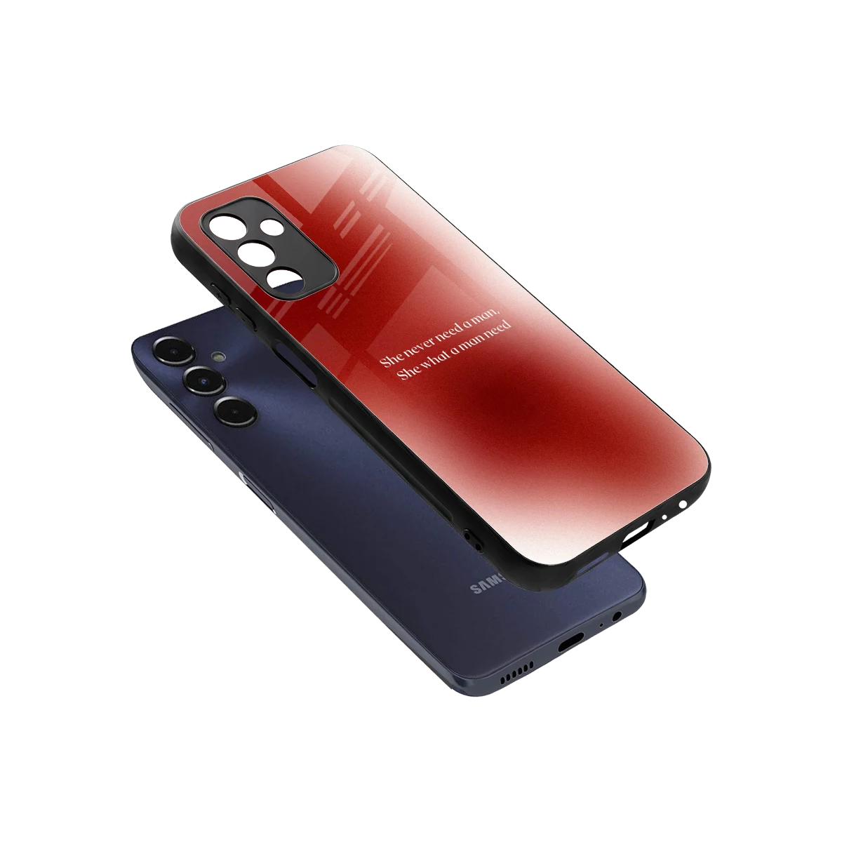 Queen Energy sleek samsung galaxy m14 5g cover with tempered glass back and TPU edges
