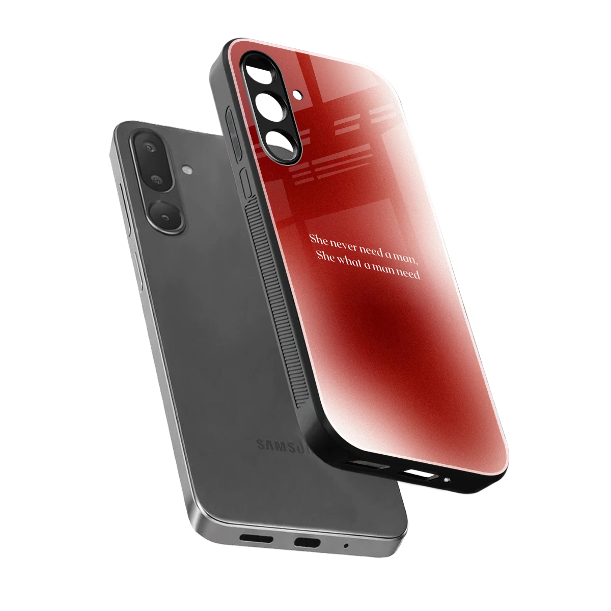 Queen Energy sleek samsung galaxy m56 5g cover with tempered glass back and TPU edges