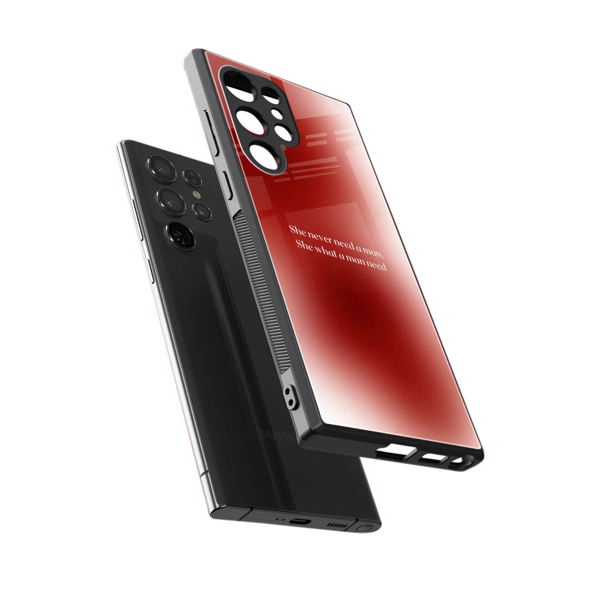 Queen Energy sleek samsung galaxy s23 ultra cover with tempered glass back and TPU edges