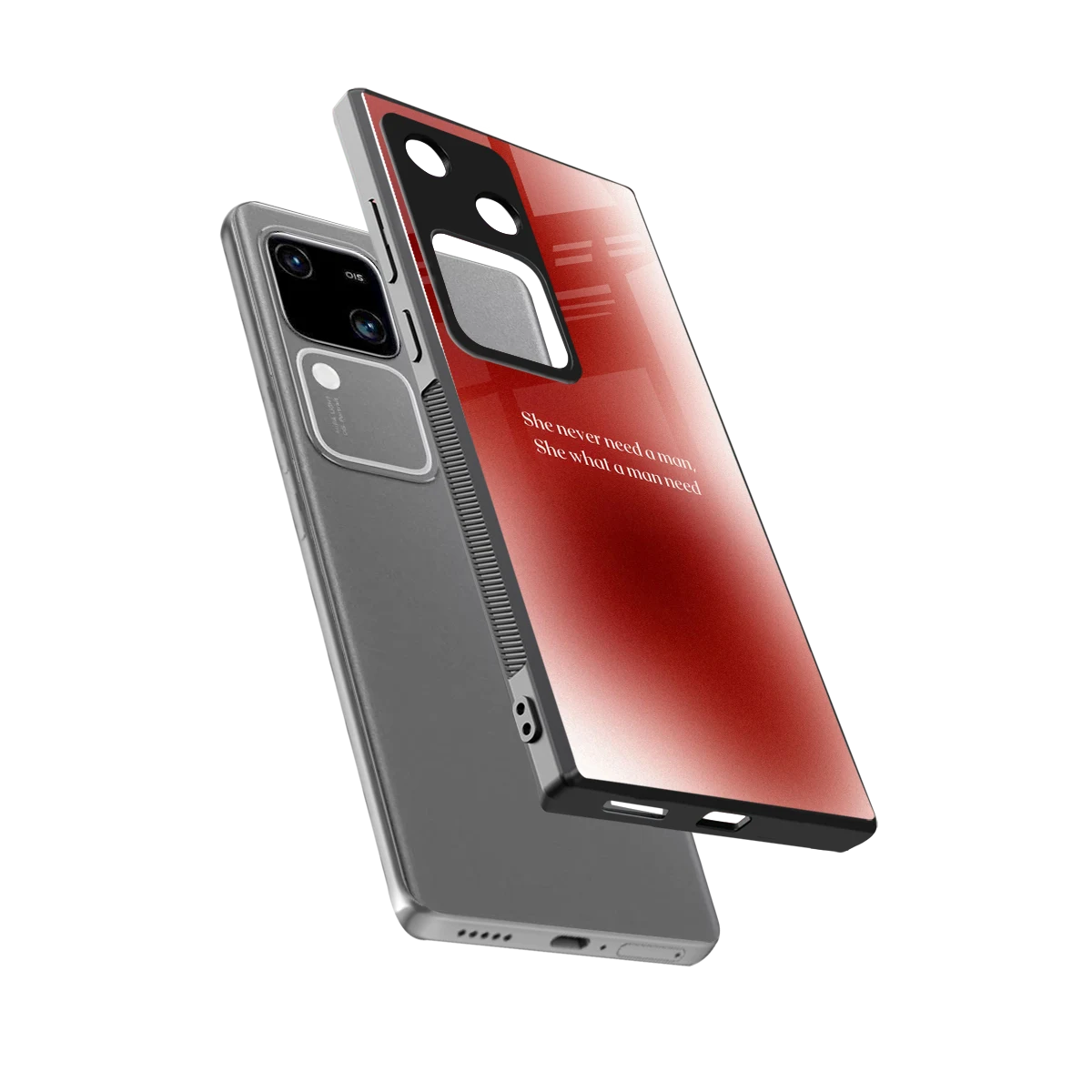 Queen Energy sleek vivo v30 cover with tempered glass back and TPU edges