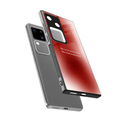 Queen Energy sleek vivo v30 cover with tempered glass back and TPU edges