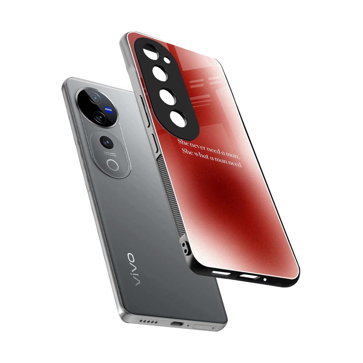 Queen Energy sleek vivo v40 pro cover with tempered glass back and TPU edges