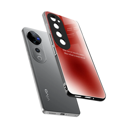 Queen Energy sleek vivo v40 pro cover with tempered glass back and TPU edges