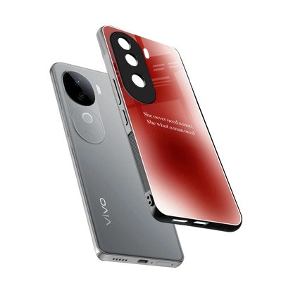 Queen Energy sleek vivo v40e cover with tempered glass back and TPU edges