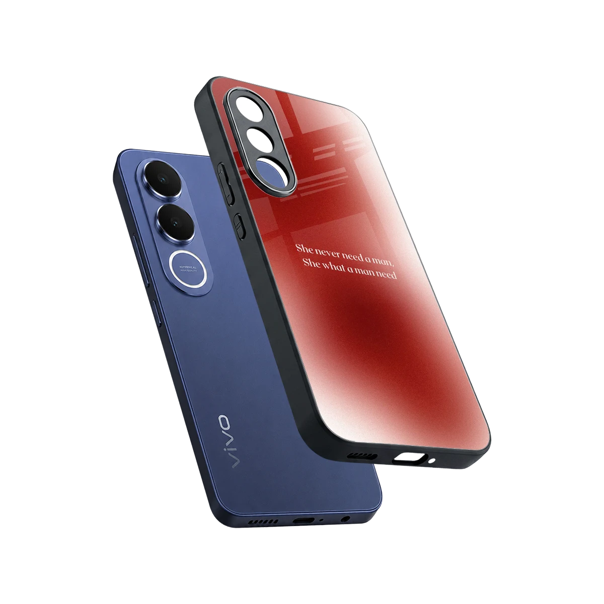 Queen Energy sleek vivo v70 fe cover with tempered glass back and TPU edges