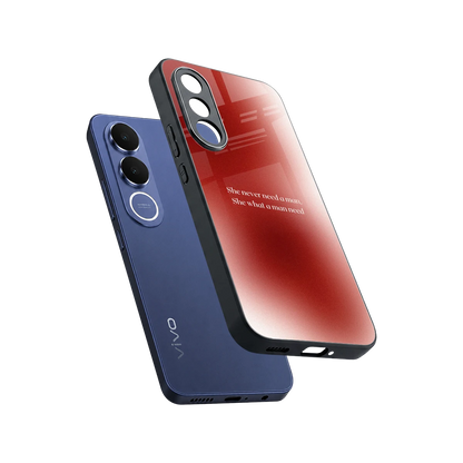 Queen Energy sleek vivo v70 fe cover with tempered glass back and TPU edges