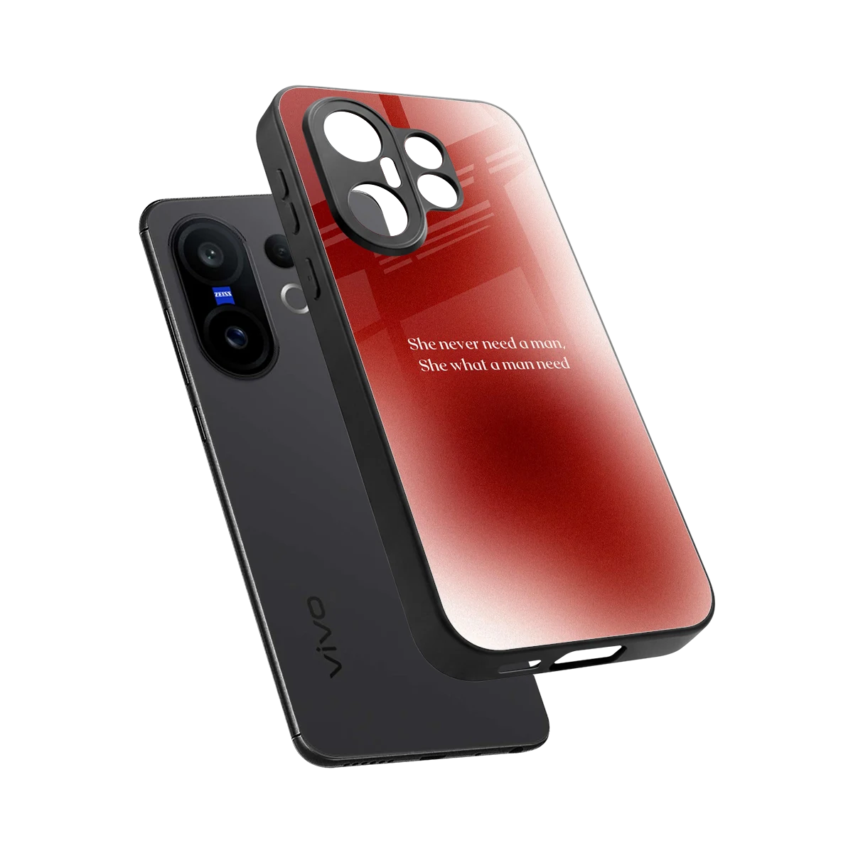 Queen Energy sleek vivo x200 fe cover with tempered glass back and TPU edges