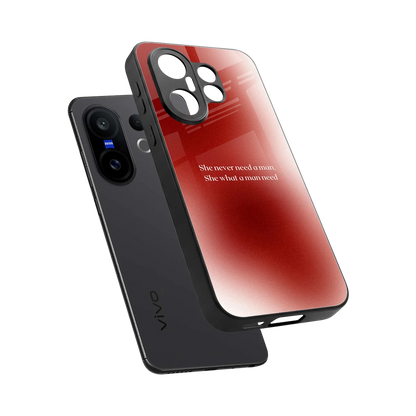Queen Energy sleek vivo x200 fe cover with tempered glass back and TPU edges