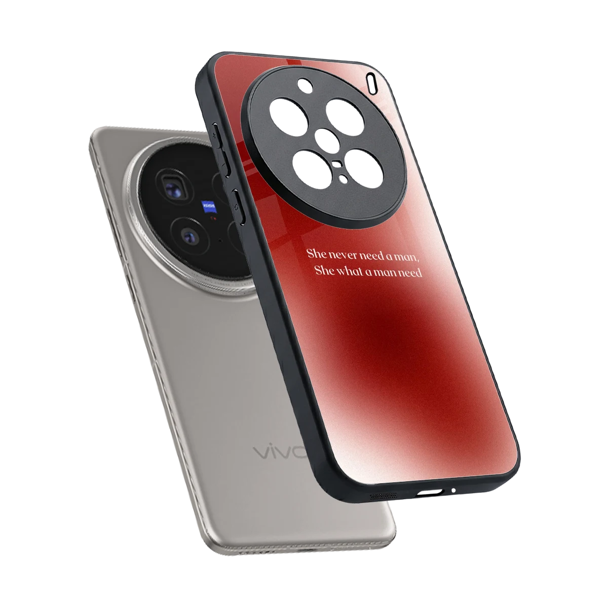 Queen Energy sleek vivo x200 pro cover with tempered glass back and TPU edges