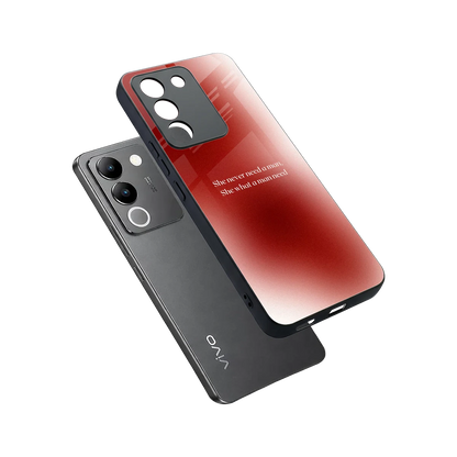 Queen Energy sleek vivo y200 5g cover with tempered glass back and TPU edges