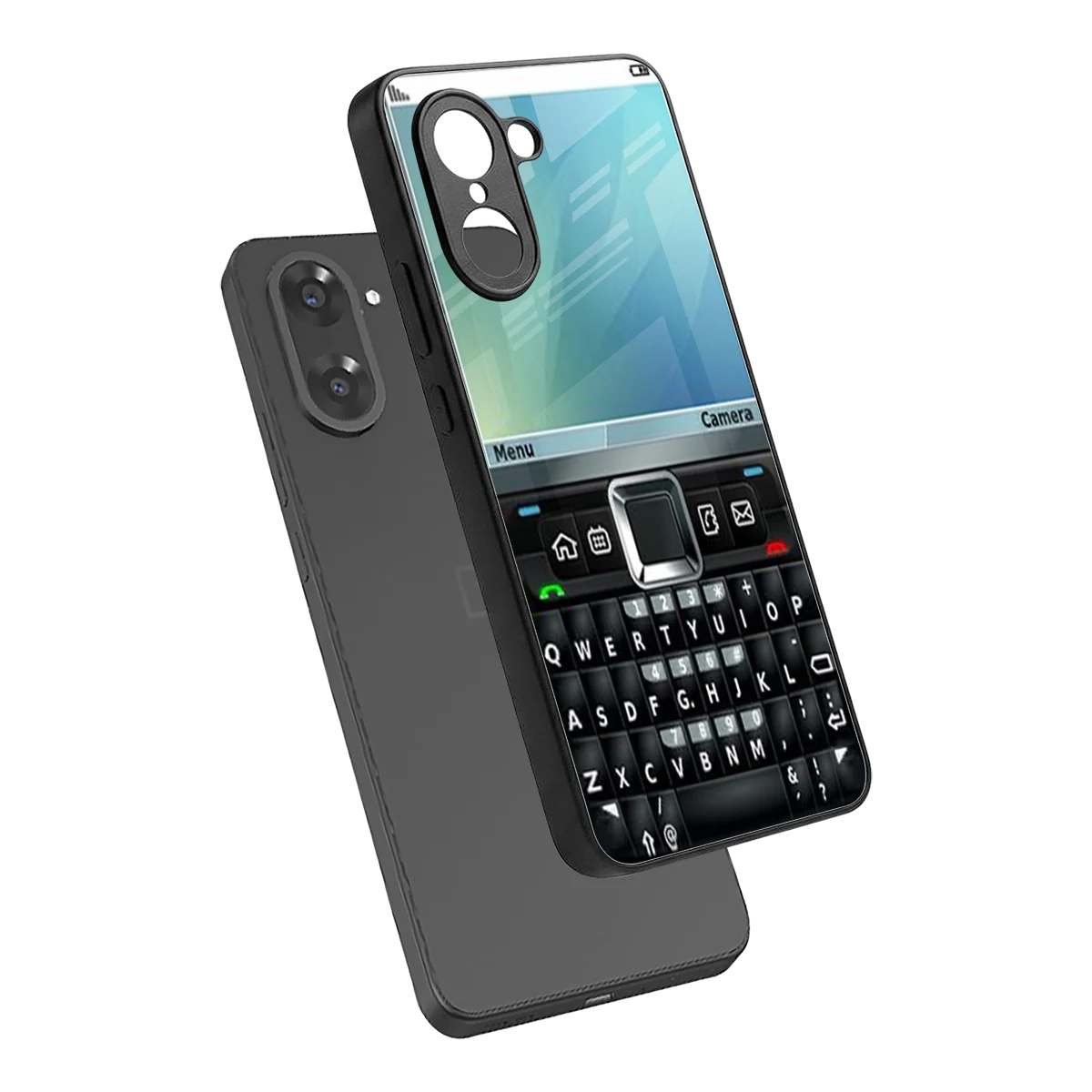 Qwerty Keypad sleek oneplus nord ce5 5g cover with tempered glass back and TPU edges