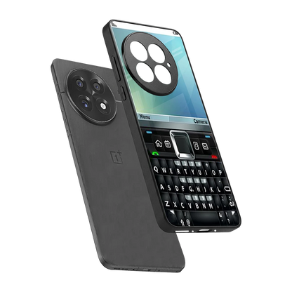 Qwerty Keypad sleek oneplus 13 cover with tempered glass back and TPU edges
