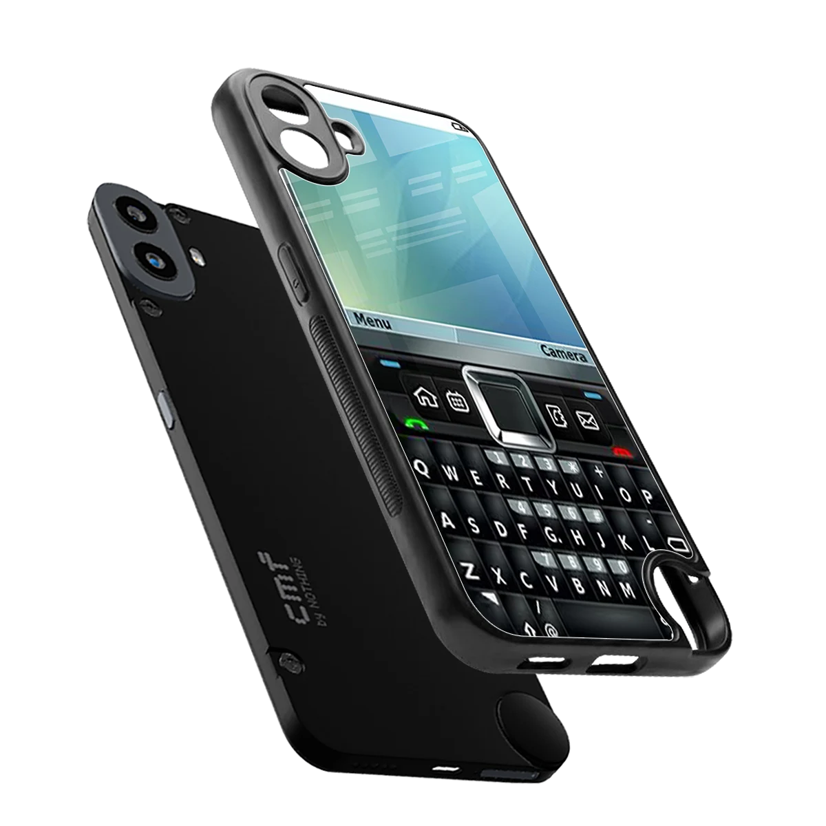 Qwerty Keypad sleek cmf nothing phone 1 cover with tempered glass back and TPU edges
